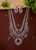 Ruby Diamond Leaf Haram with Chandbali Earrings - S2008