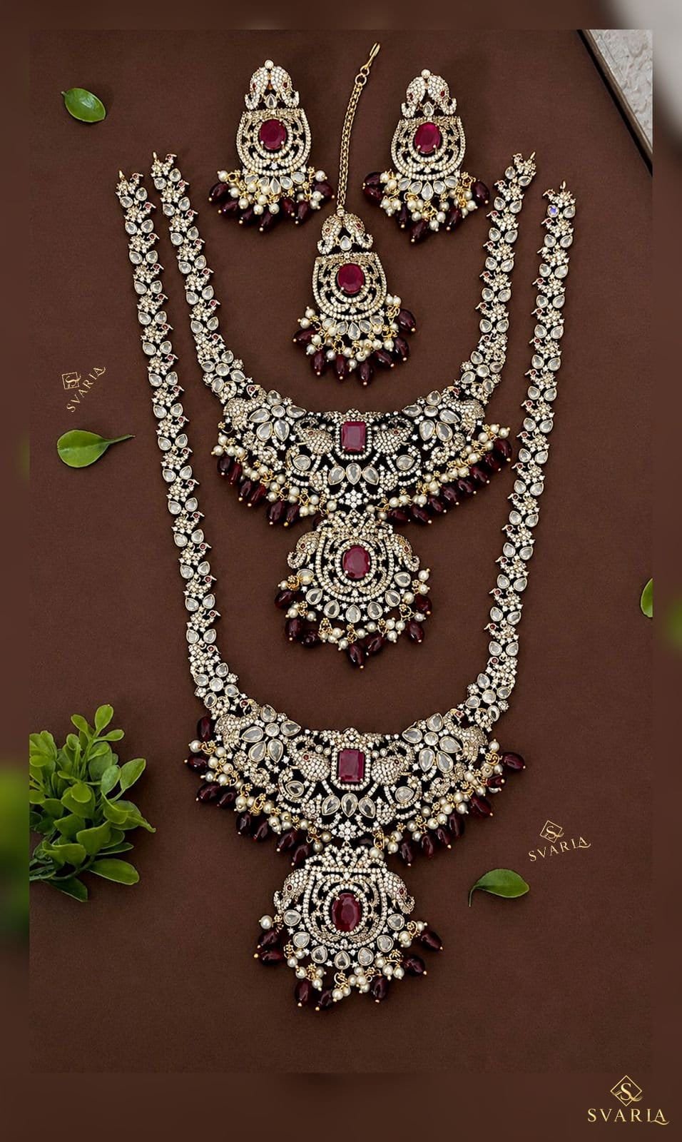 Victorian polishing AD stones Bridal Set - S6004