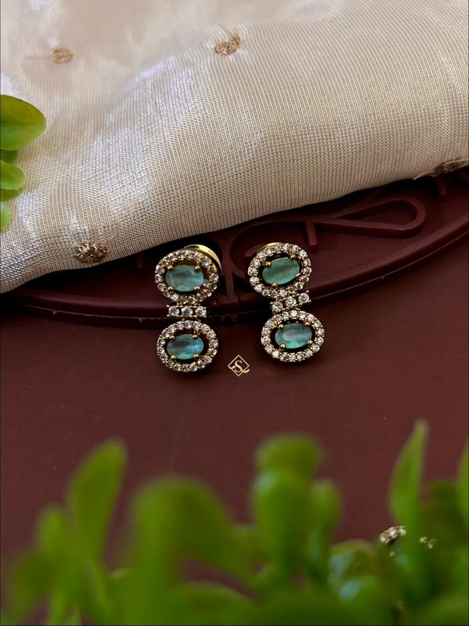 Emerald Green CZ Choker Set with Drop Earrings – S1035