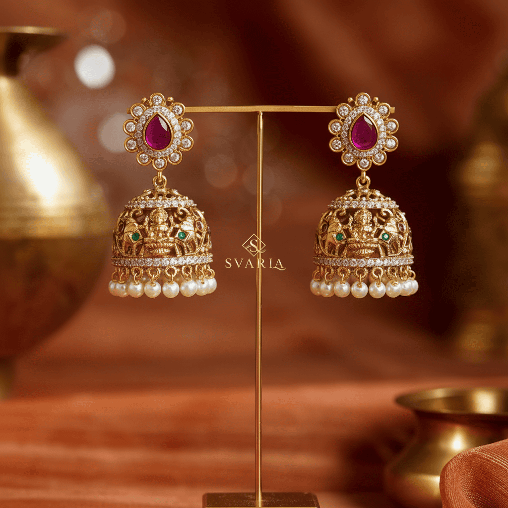 Lakshmi Temple Jhumka - Exact Background